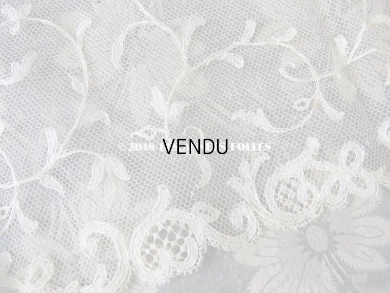 画像3: 1930年代 アンティーク リーフ柄 幅広 チュールレース 1.6m