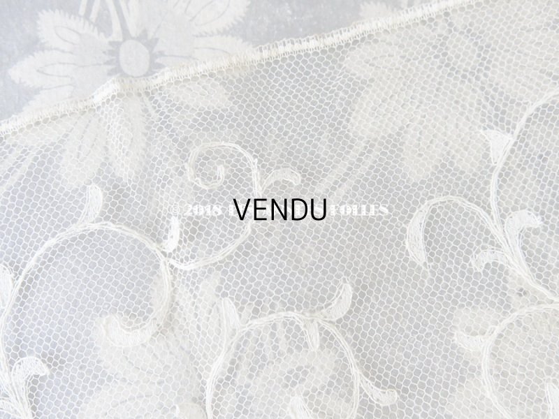 画像6: 1930年代 アンティーク リーフ柄 幅広 チュールレース 1.6m