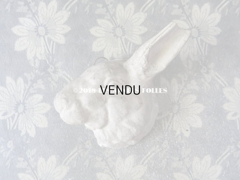 画像5: アンティーク 石膏のオーナメント  うさぎ&花