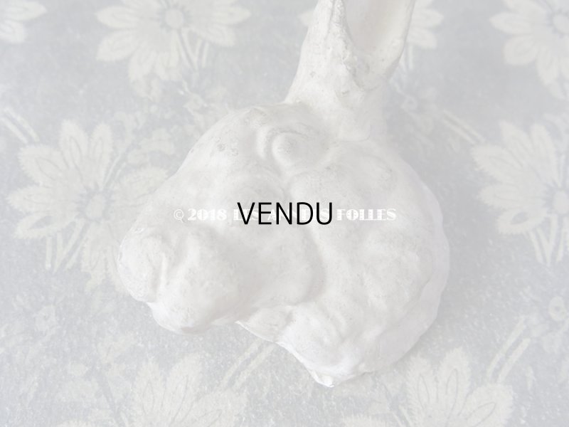 画像6: アンティーク 石膏のオーナメント  うさぎ&花