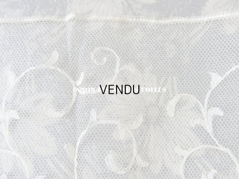 画像5: 1930年代 アンティーク リーフ柄 幅広 チュールレース 1.6m