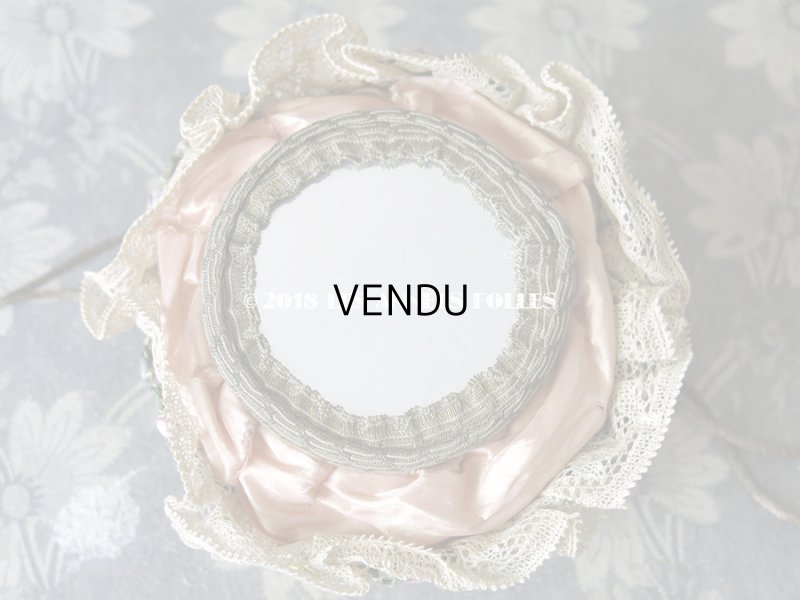 画像5: 19世紀初頭 アンティーク ミラー付　ロココトリム＆レースのオモニエール シルク製