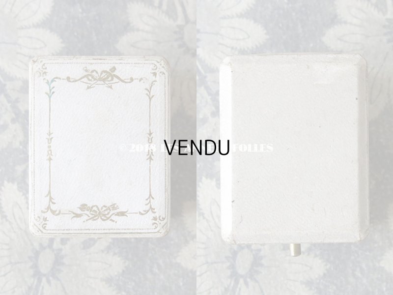 画像4: アンティーク リボン＆リーフの金彩入り  指ぬき用 ジュエリーボックス オフホワイト