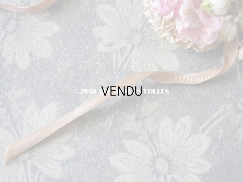 画像3: アンティーク ドール用 とても小さなストローハット 薔薇の布花とフリル