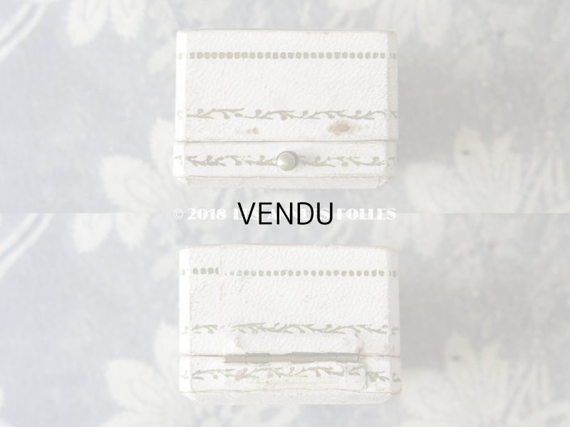 画像5: アンティーク リボン＆リーフの金彩入り  指ぬき用 ジュエリーボックス オフホワイト