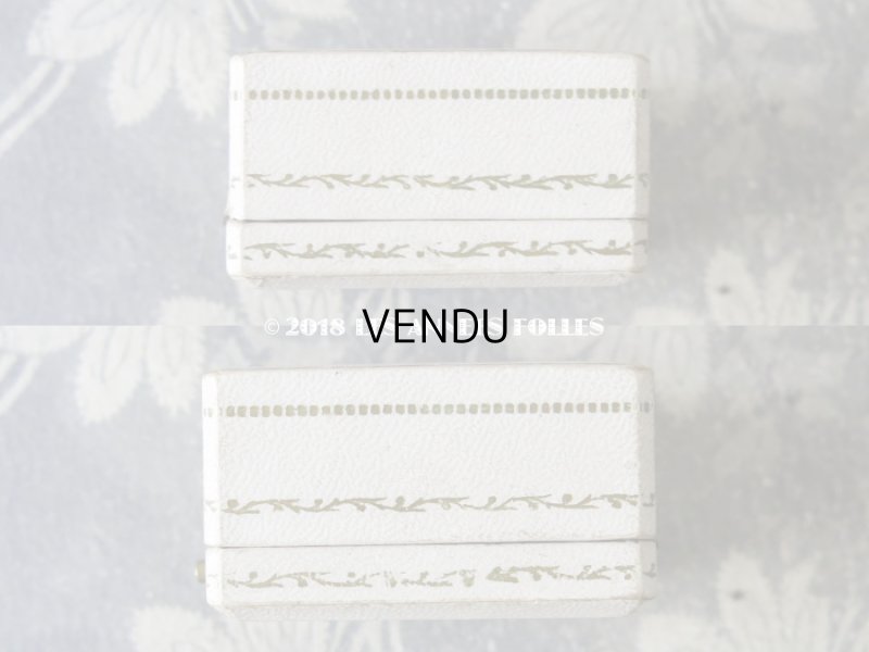 画像6: アンティーク リボン＆リーフの金彩入り  指ぬき用 ジュエリーボックス オフホワイト