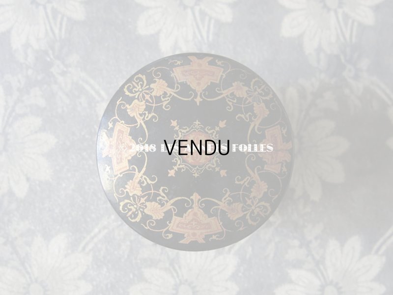 画像7: 19世紀 アンティーク ナポレオン3世時代 パピエマシェ 猫と妖精 パウダーボックス 小物入れ