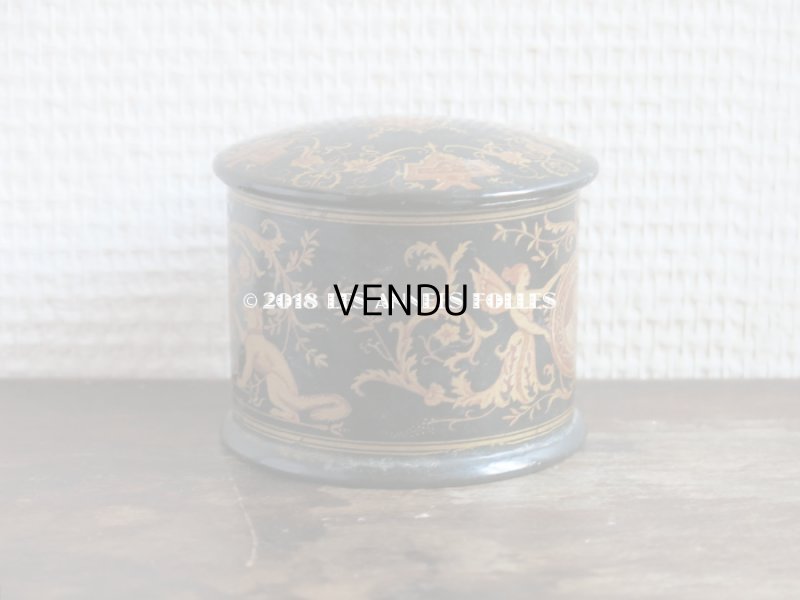 画像5: 19世紀 アンティーク ナポレオン3世時代 パピエマシェ 猫と妖精 パウダーボックス 小物入れ