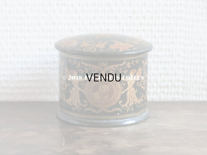 画像3: 19世紀 アンティーク ナポレオン3世時代 パピエマシェ 猫と妖精 パウダーボックス 小物入れ