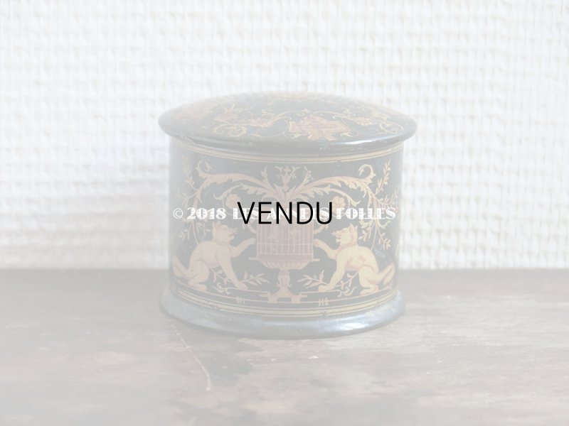 画像4: 19世紀 アンティーク ナポレオン3世時代 パピエマシェ 猫と妖精 パウダーボックス 小物入れ