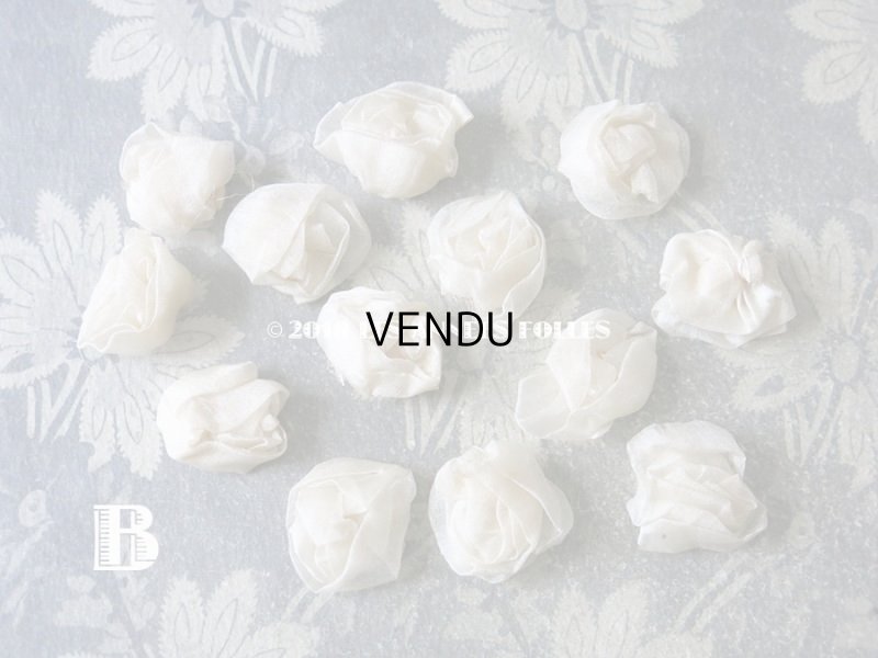 画像8: 1900年代 アンティーク シルクシフォンの薔薇のモチーフ 12〜13ピースのセット 