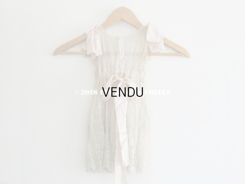 画像3: アンティーク ドール用 レースのドレス　ピンクのリボン付