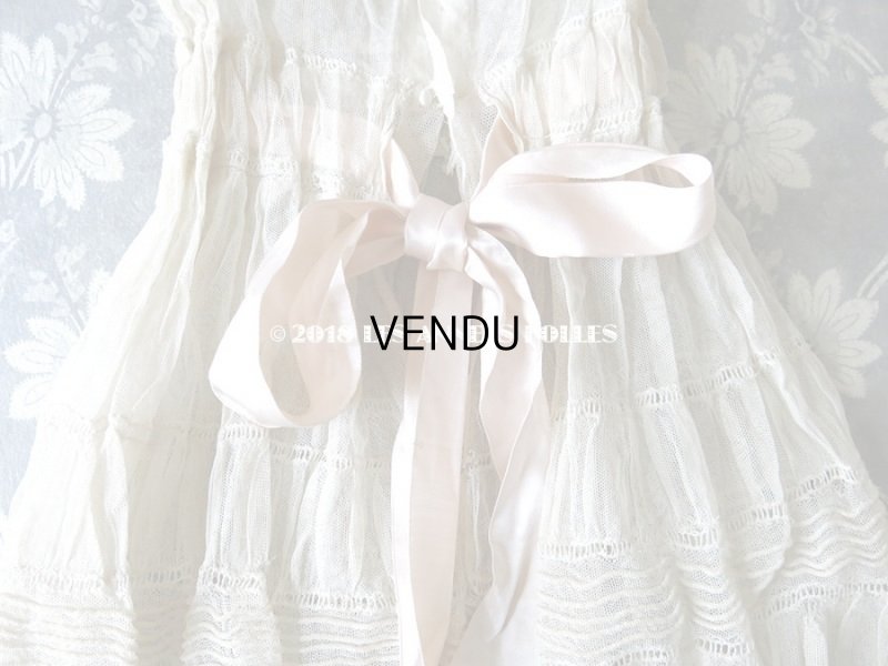 画像11: アンティーク ドール用 レースのドレス　ピンクのリボン付