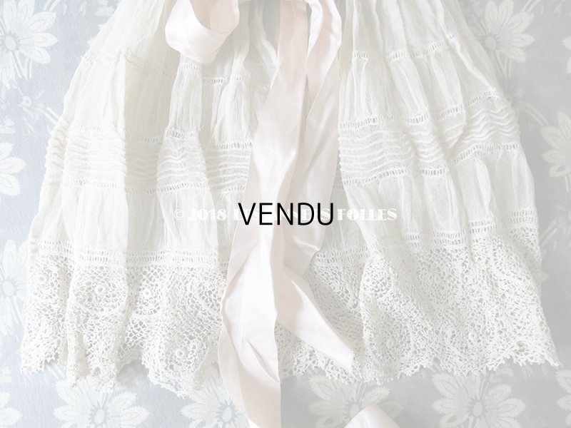 画像12: アンティーク ドール用 レースのドレス　ピンクのリボン付