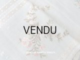 18世紀 アンティーク シルク製 ファブリック 手刺繍 薔薇とリボンのガーランド　