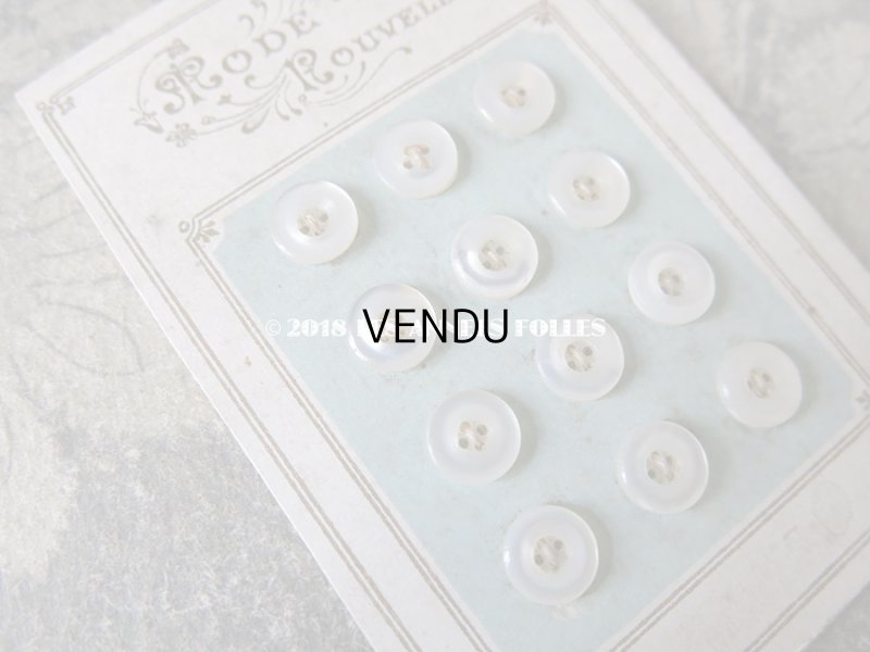 画像7: アンティーク ドール用 7mm マザーオブパール製 ボタン シェルボタン 12ピース