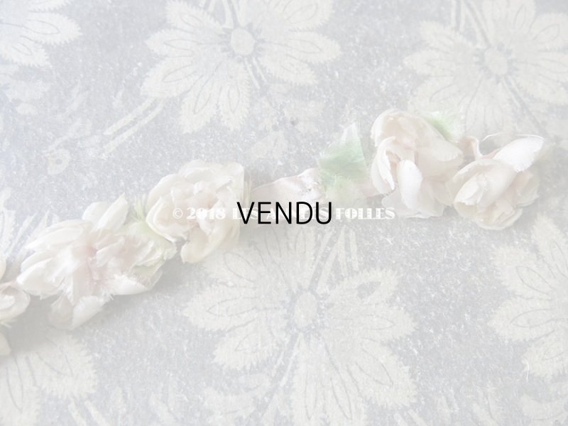 画像7: 1900年代 アンティーク シルクシフォンの薔薇のリース 淡いピンク
