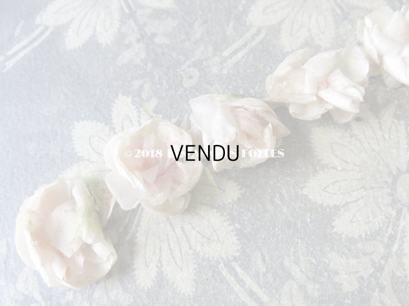 画像4: 1900年代 アンティーク シルクシフォンの薔薇のリース 淡いピンク