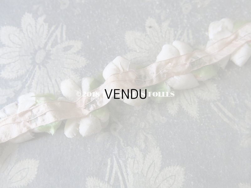 画像8: 1900年代 アンティーク シルクシフォンの薔薇のリース 淡いピンク