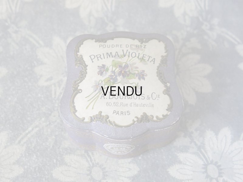 画像2: アンティーク パウダーボックス POUDRE DE RIZ PRIMA VIOLETA - BOURJOIS PARIS -