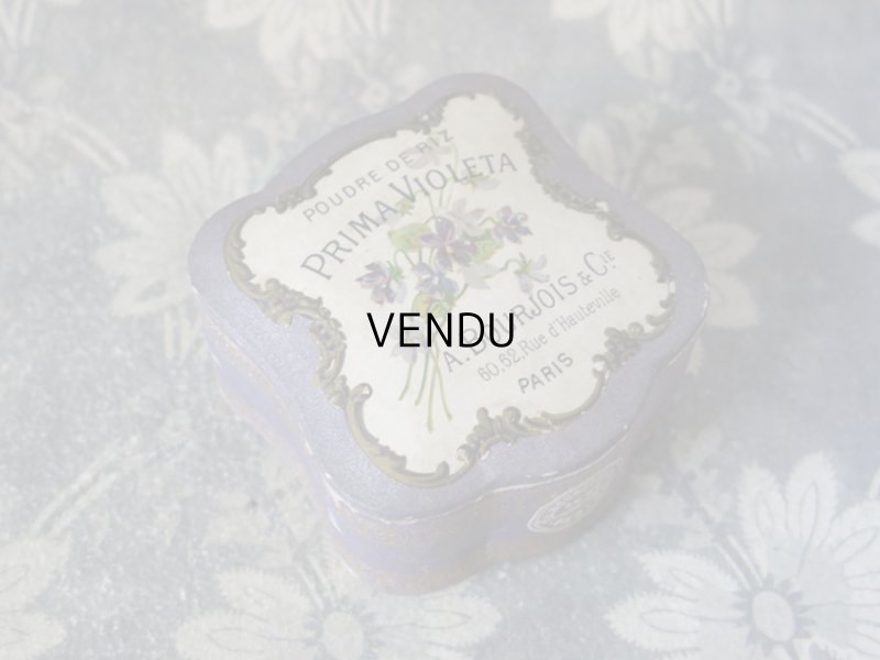 画像1: アンティーク パウダーボックス POUDRE DE RIZ PRIMA VIOLETA - BOURJOIS PARIS -