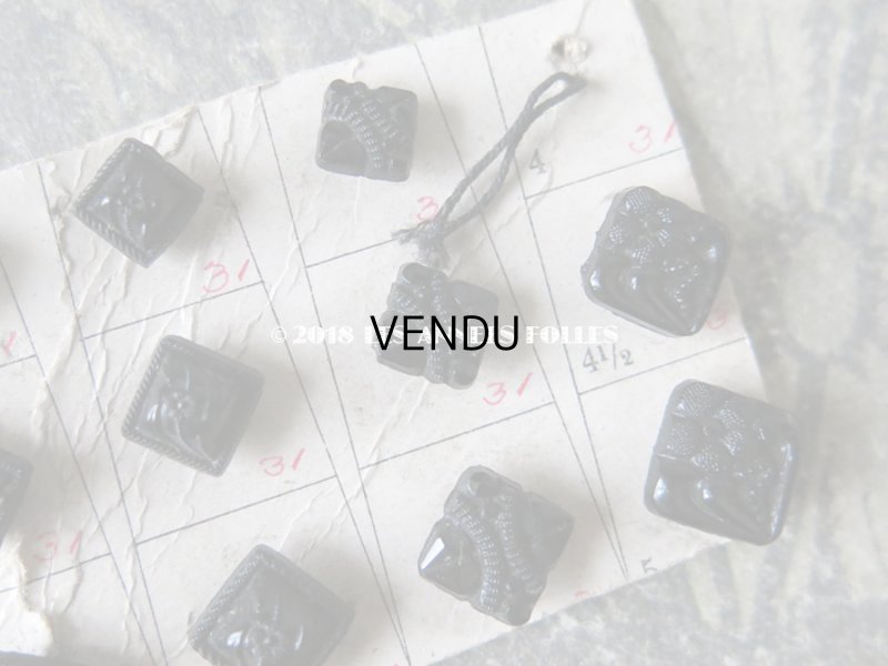 画像5: 1900年代 アンティーク 小さなボタンのサンプラー フレンチジェット  6〜9mm 20ピース