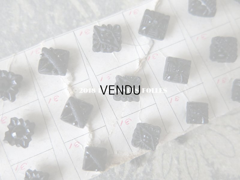 画像5: 1900年代 アンティーク 小さなボタンのサンプラー フレンチジェット  6〜8mm 21ピース