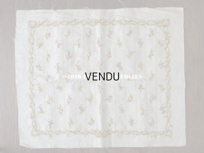画像9: 19世紀 アンティーク 薔薇のリボン刺繍　ファブリック パネル