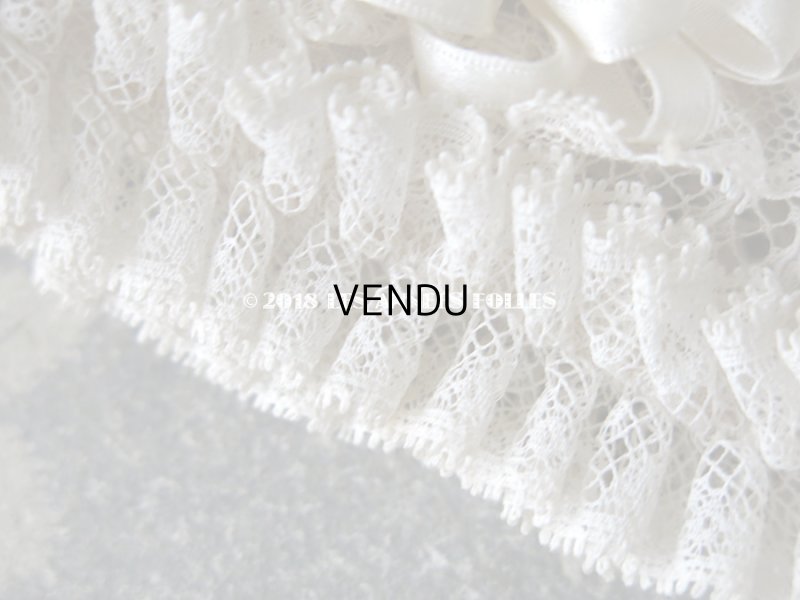 画像11: アンティーク ドール用 シルクリボン＆手編みのレースのボネ