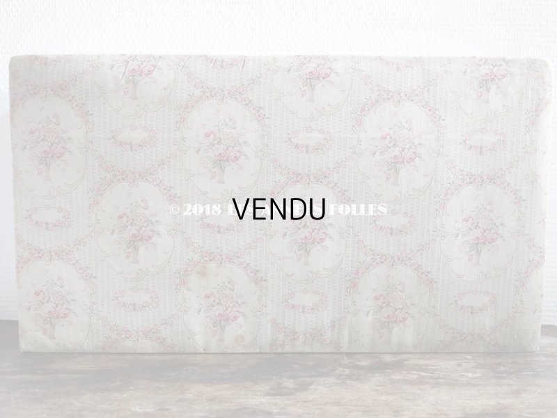 画像8: 1900年代 アンティーク 薔薇の花かご＆ガーランド 大きなカルトナージュボックス 52.8×30×12cm