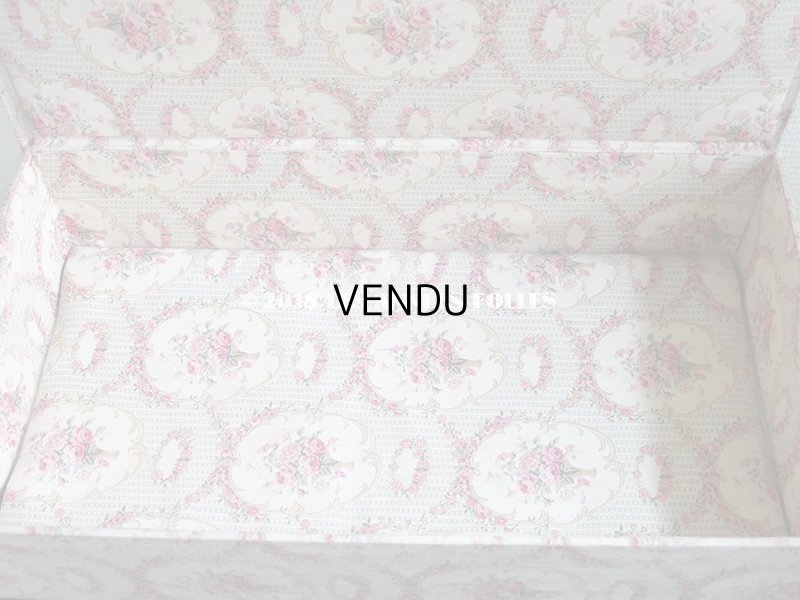 画像5: 1900年代 アンティーク 薔薇の花かご＆ガーランド 大きなカルトナージュボックス 52.8×30×12cm