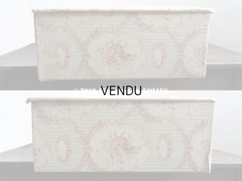 画像13: 1900年代 アンティーク 薔薇の花かご＆ガーランド 大きなカルトナージュボックス 52.8×30×12cm