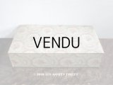 1900年代 アンティーク 薔薇の花かご＆ガーランド 大きなカルトナージュボックス 52.8×30×12cm