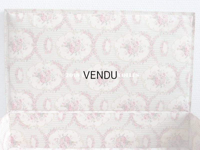 画像3: 1900年代 アンティーク 薔薇の花かご＆ガーランド 大きなカルトナージュボックス 52.8×30×12cm