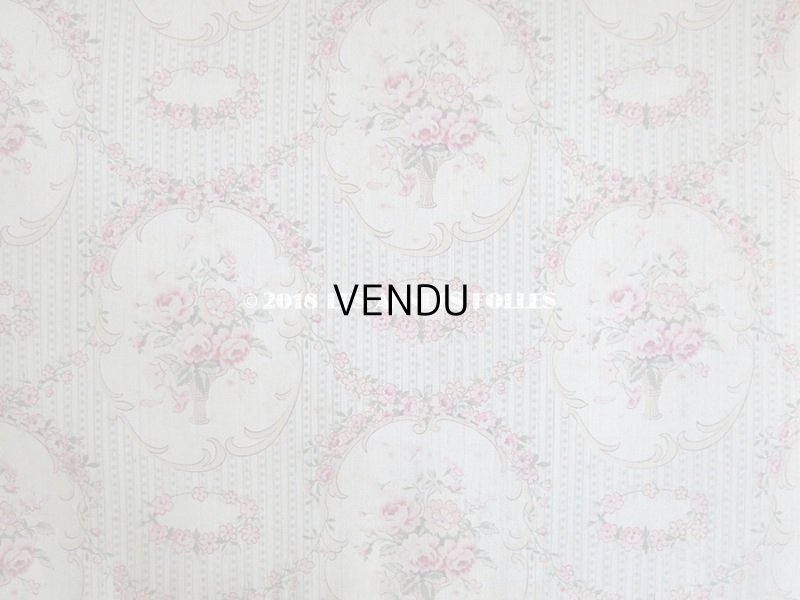 画像10: 1900年代 アンティーク 薔薇の花かご＆ガーランド 大きなカルトナージュボックス 52.8×30×12cm