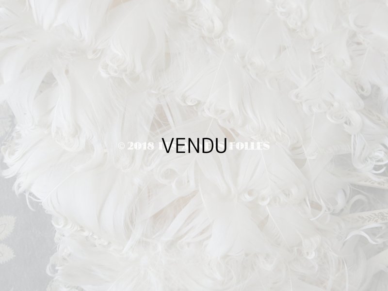 画像5: 1900年代 アンティーク オフホワイトのフェザーのファン 