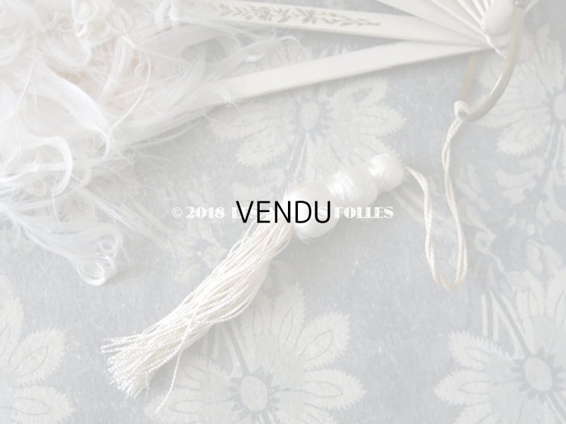 画像7: 1900年代 アンティーク オフホワイトのフェザーのファン 