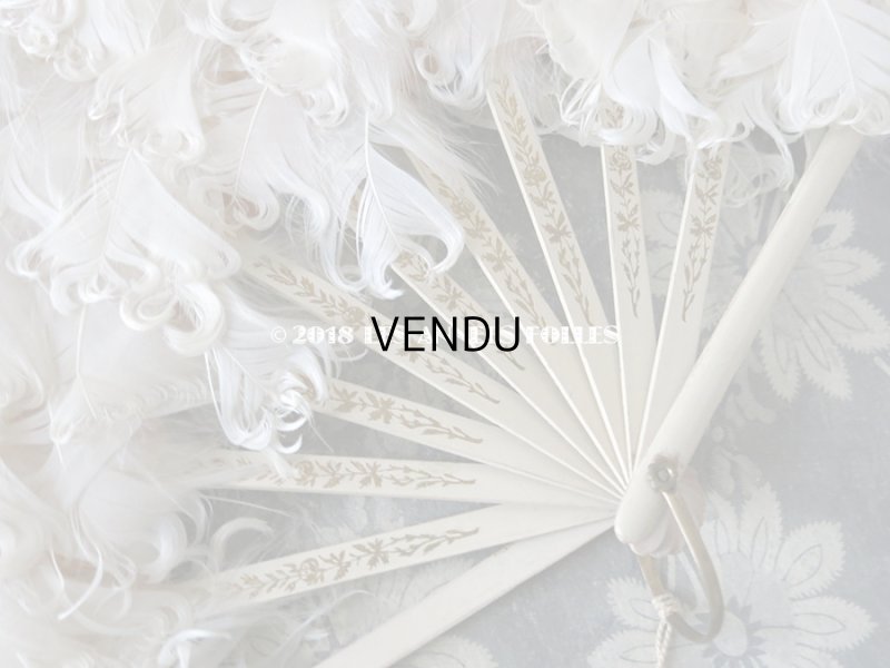 画像6: 1900年代 アンティーク オフホワイトのフェザーのファン 