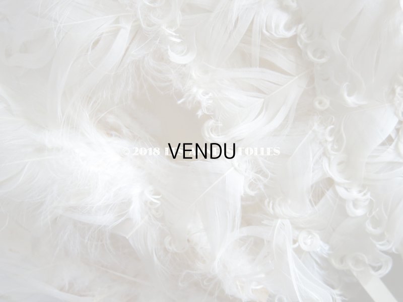 画像4: 1900年代 アンティーク オフホワイトのフェザーのファン 