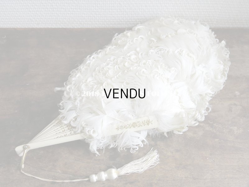 画像3: 1900年代 アンティーク オフホワイトのフェザーのファン 