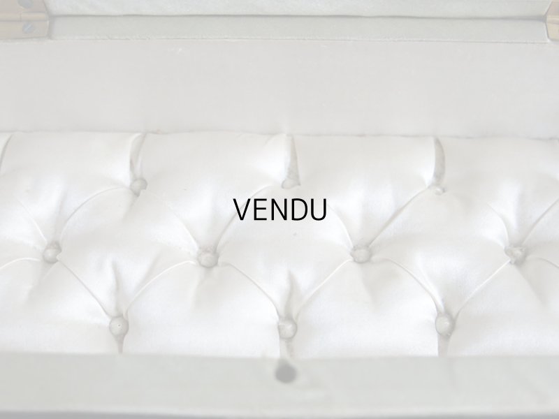 画像6: 19世紀 アンティーク 薔薇のブーケのリボン刺繍入り グローブボックス  ダークブルーのベルベット