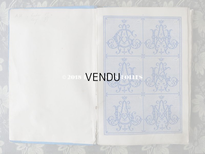 画像3: 19世紀末 アンティーク ダブルモノグラムの刺繍図案帳 MANUELE DE MONOGRAMMES MARQUES N 195 - N.ALEXANDRE&CIE -