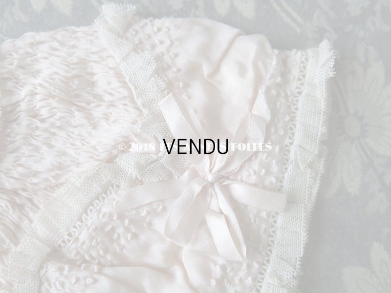 画像3: 1920年代 アンティーク　淡いピンクの少女用ボネ レース＆リボン付