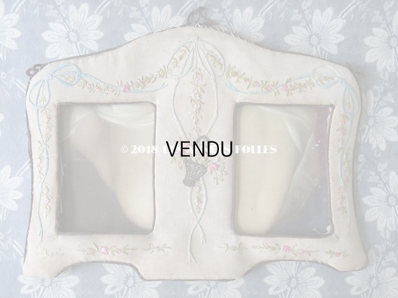 画像8: アンティーク リボン刺繍のフォトフレーム 薔薇の花かご＆薔薇とリボンのガーランド