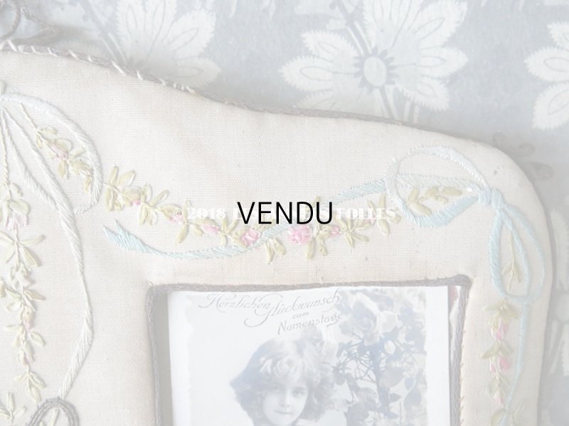 画像7: アンティーク リボン刺繍のフォトフレーム 薔薇の花かご＆薔薇とリボンのガーランド