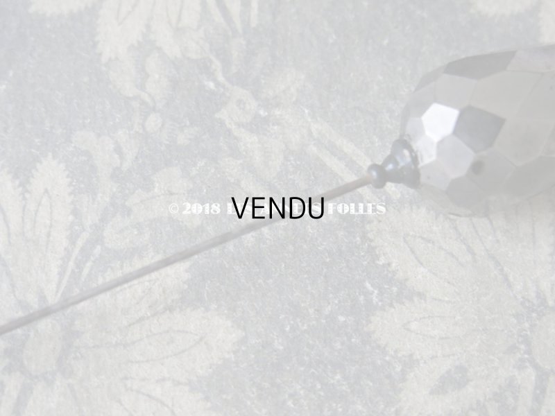 画像5: 1900年代 アンティーク 吹きガラス製のハットピン シルバー　エパングル 