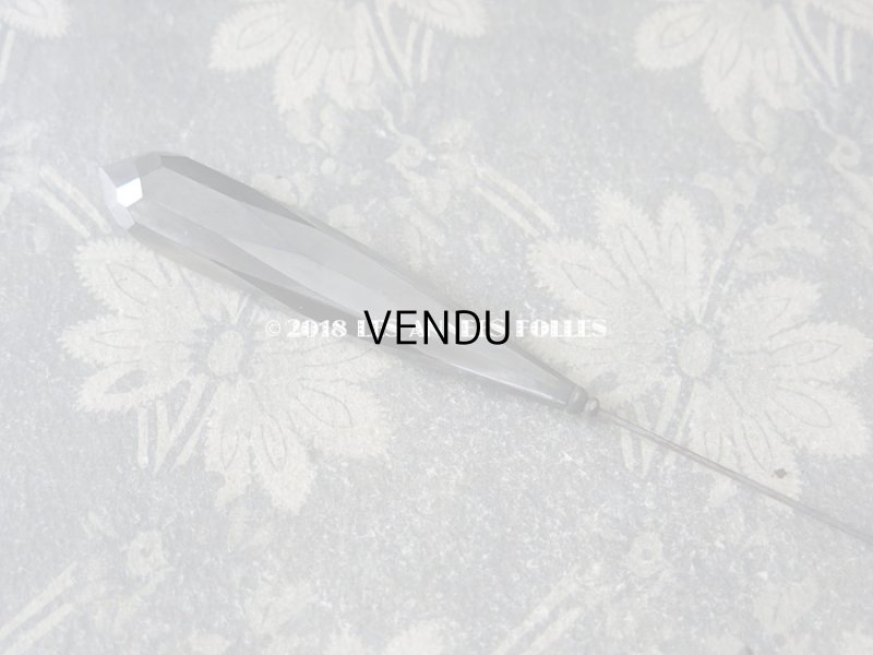 画像8: 1900年代 アンティーク 吹きガラス製のハットピン シルバー　エパングル 