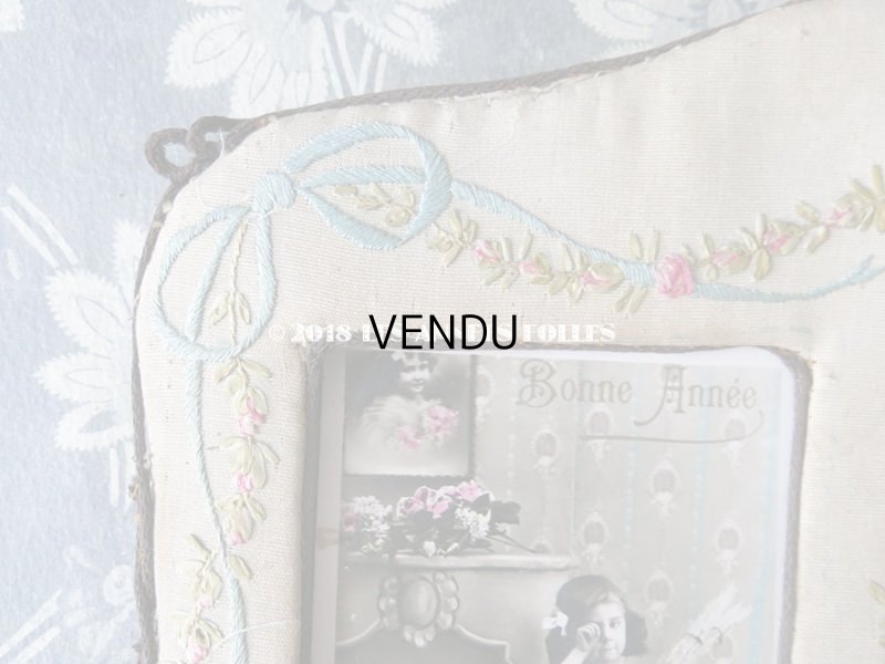 画像6: アンティーク リボン刺繍のフォトフレーム 薔薇の花かご＆薔薇とリボンのガーランド