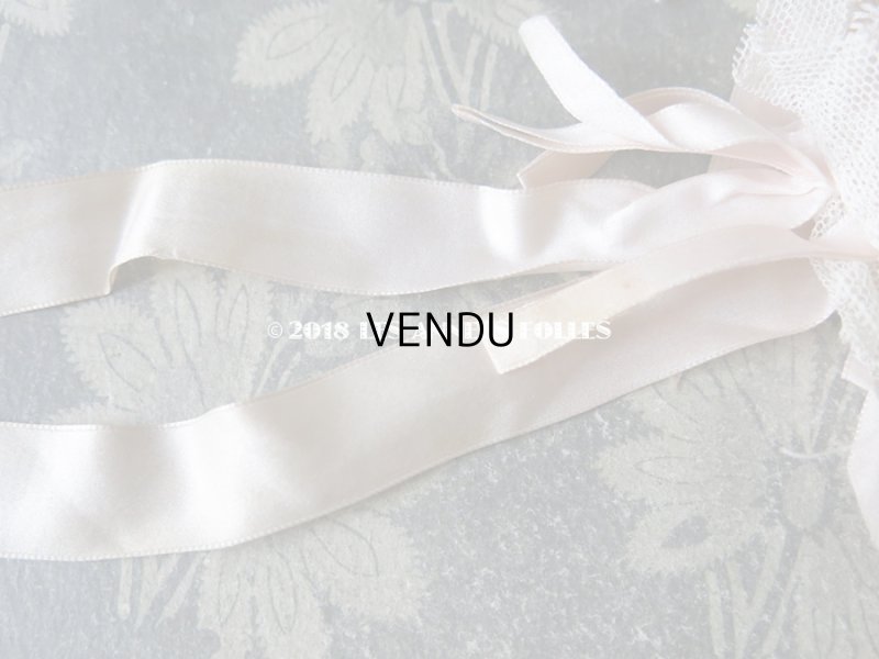 画像12: 1920年代 アンティーク　淡いピンクの少女用ボネ レース＆リボン付