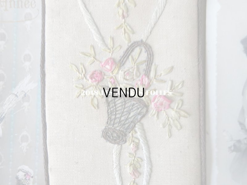 画像4: アンティーク リボン刺繍のフォトフレーム 薔薇の花かご＆薔薇とリボンのガーランド